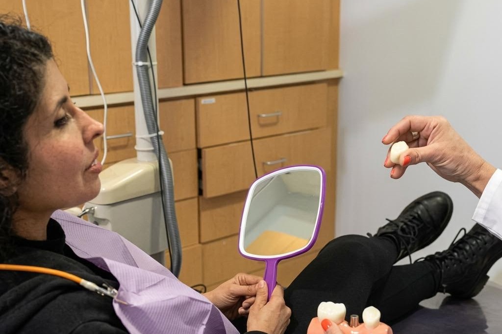 Patient in consultation with dentist