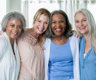 senior women smiling dentures